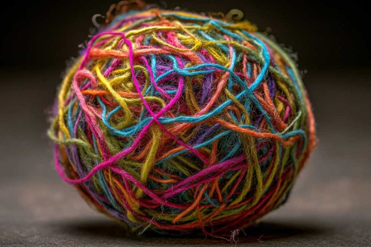 דמיינו פקעת של חוטי צמר שנפלה על הרצפה, הסתבכה ומישהו אסף אותה בלי לגלגל כמו שצריך