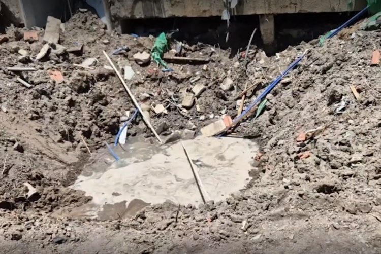 The extensive damage caused by the drone strike