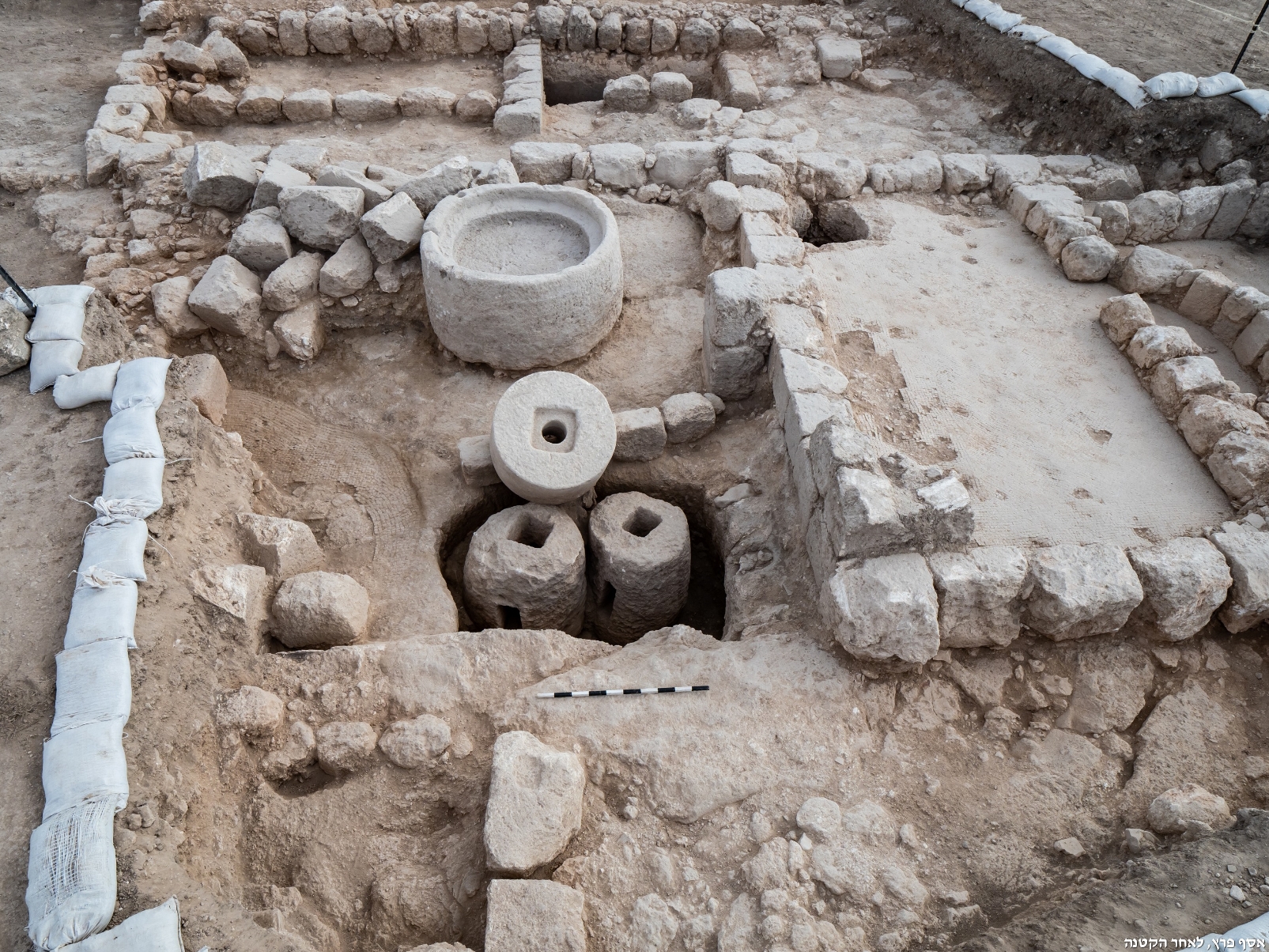 The olive press at Usha (Photo: Assaf Peretz, Israel Antiquities Authority)