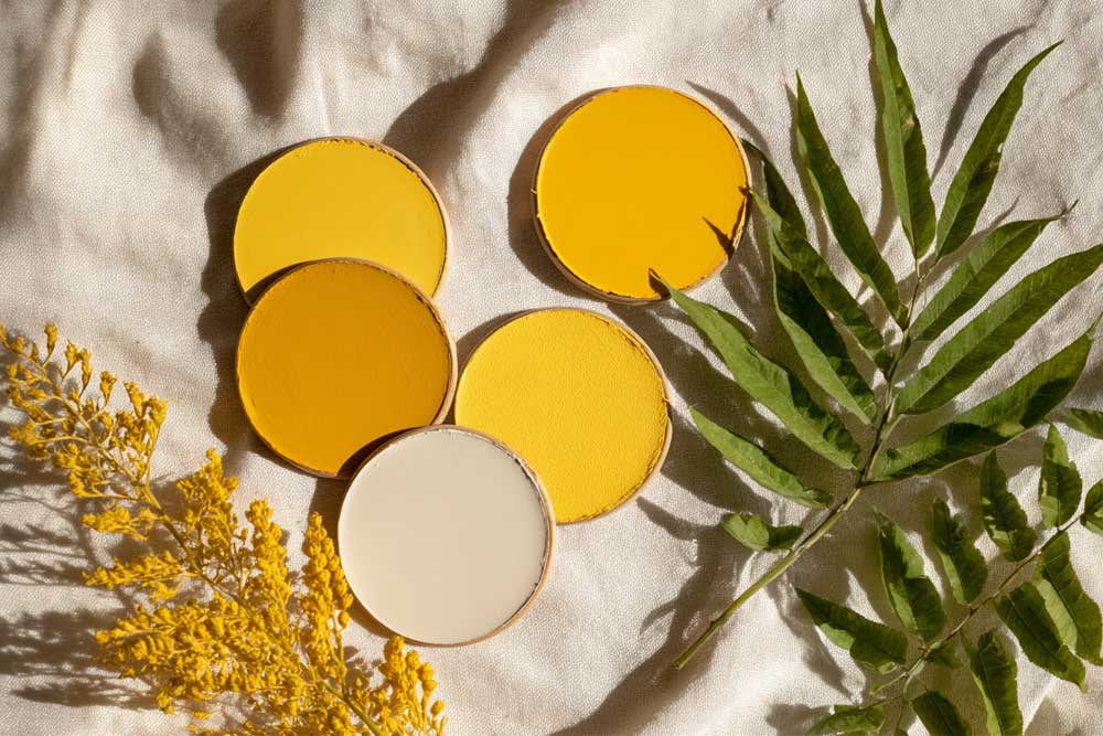 שמש, קיץ, אור ושמחה - פלטת גווני צהוב