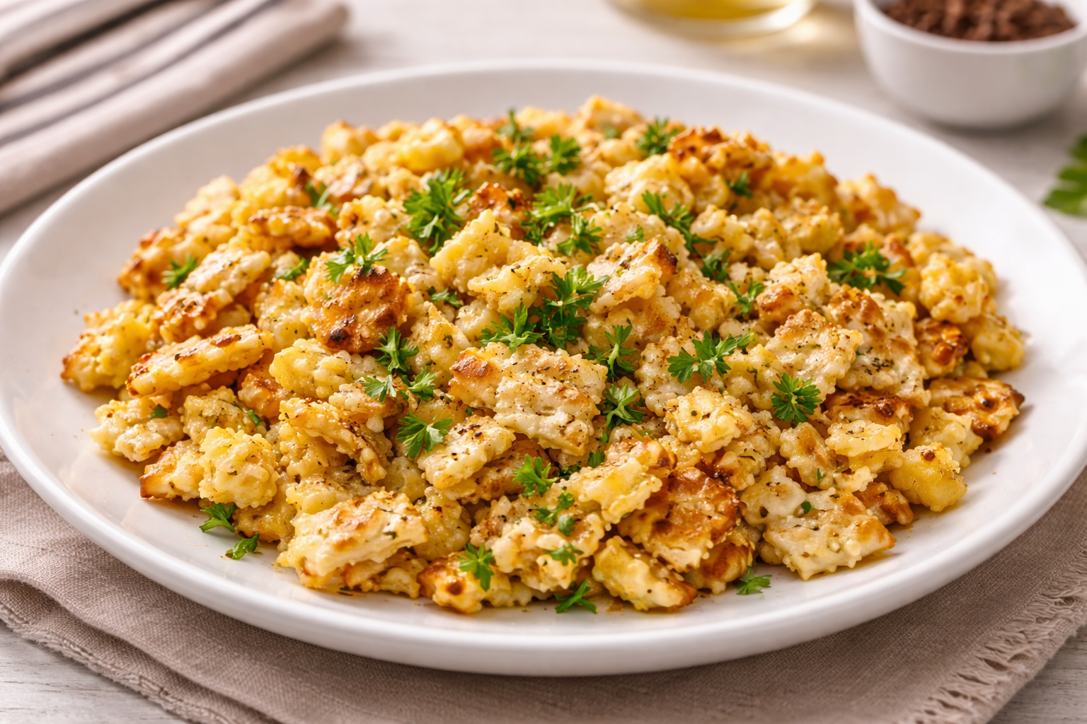 Fried matzah, or matzah brei in Yiddish