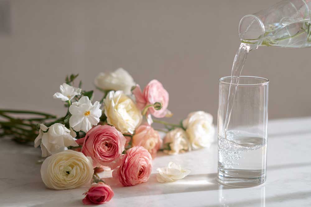 גם כוס זכוכית פשוטה יכולה להתאים כתחליף לאגרטל פרחים