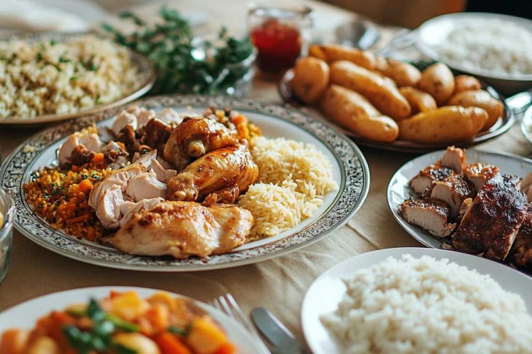 רוב המאכלים נותרו בצלחות המרכזיות, כשבקושי נוגעים בהן 