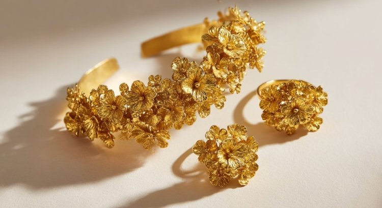 תכשיטים עם פרחי אביב עדינים