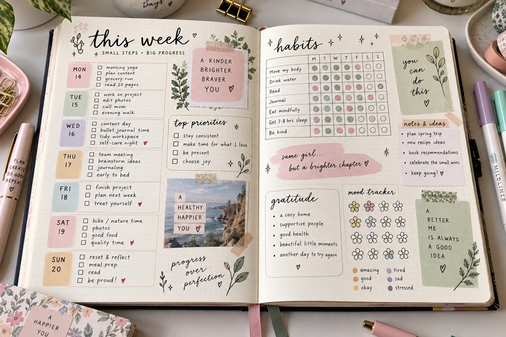 לאחרונה גיליתי את הבולט ג'ורנל, (Bullet Journal) סוג של יומן שמכינים לבד